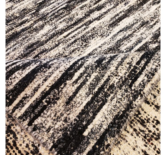 Tapete Indiano Zero Pile Black Artesanal - 1,04 x 1,52cm